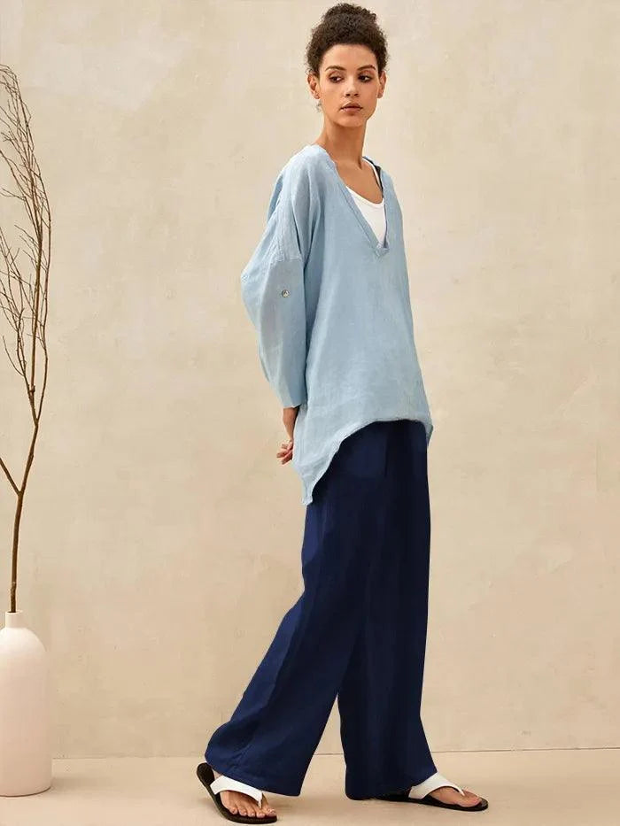 Pantalon Fluide Taille Haute