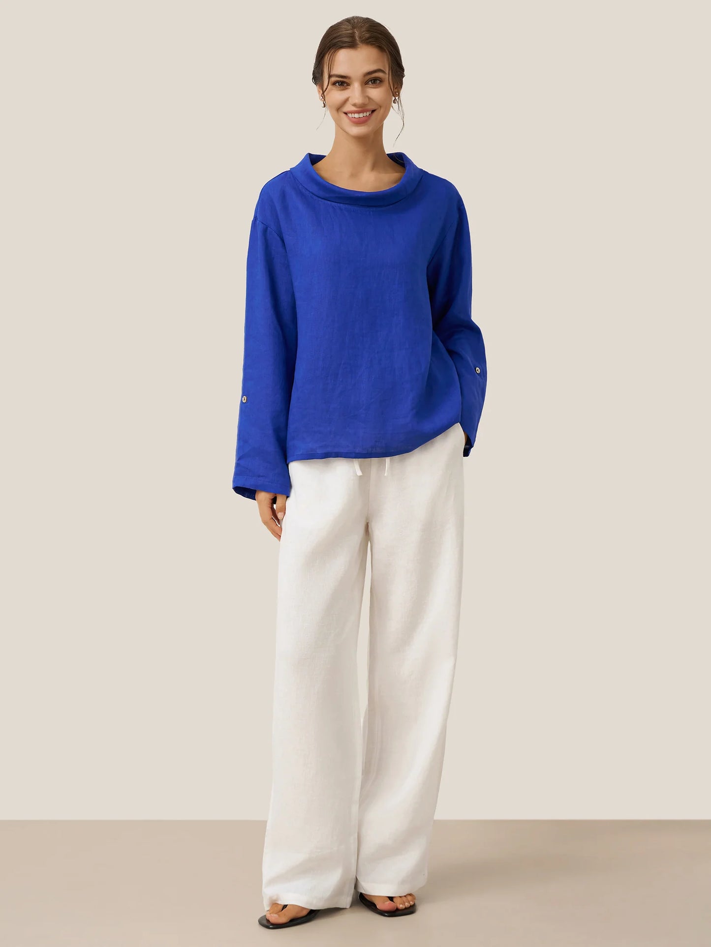 Pantalon Fluide Taille Haute