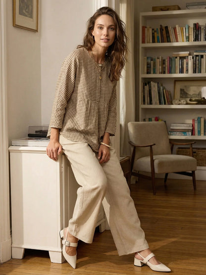 Pantalon Fluide Taille Haute