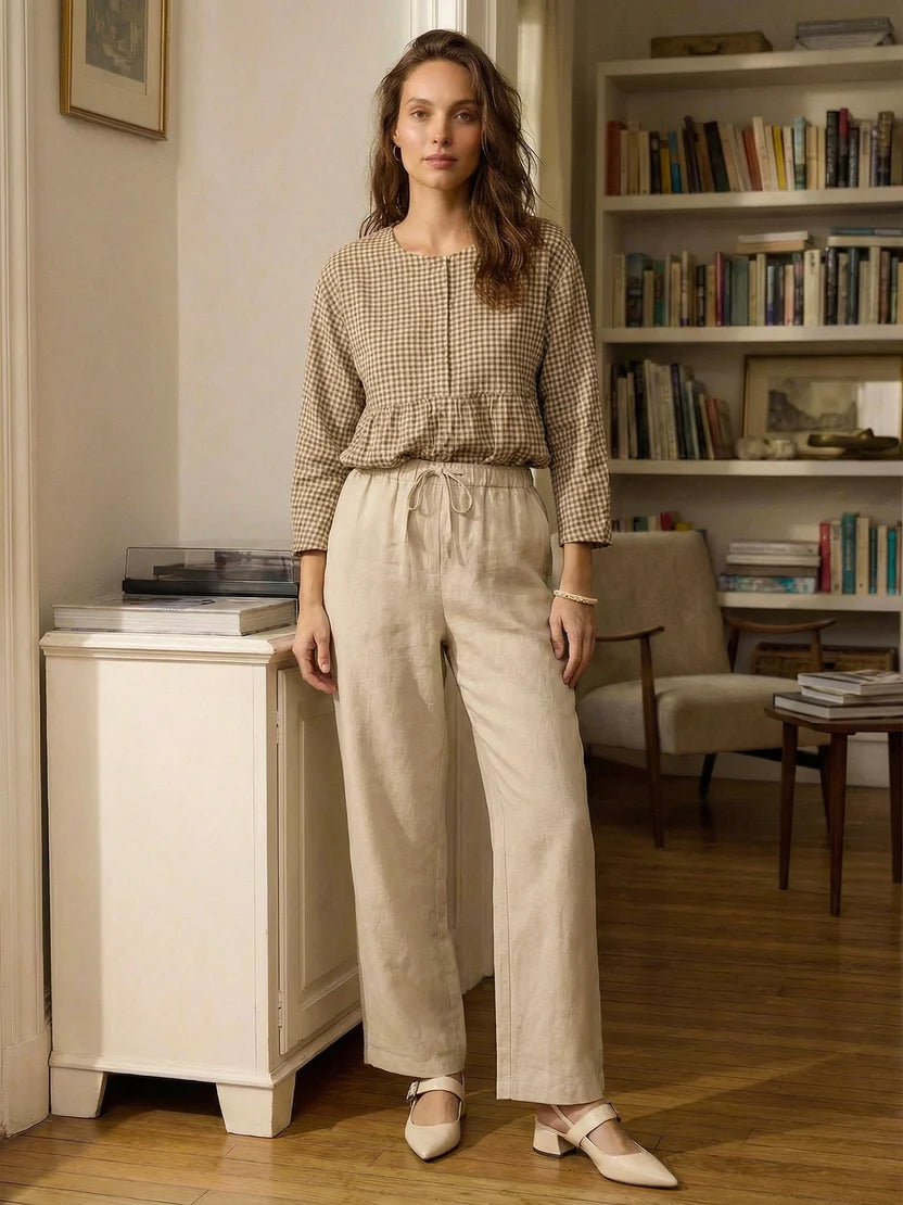 Pantalon Fluide Taille Haute