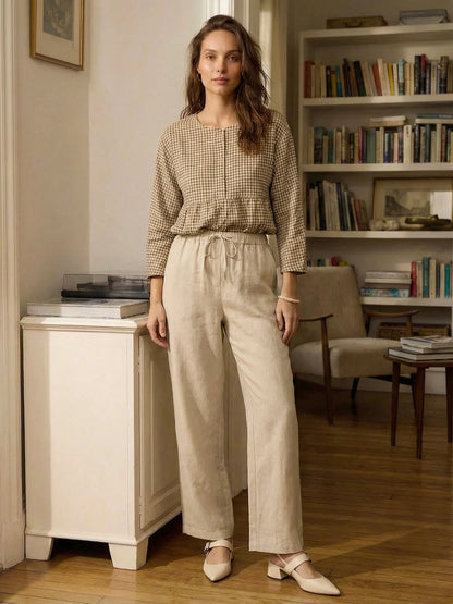 Pantalon Fluide Taille Haute